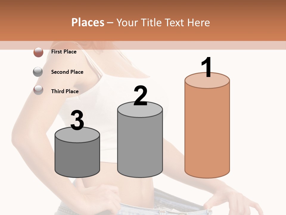 A Woman In A White Top Is Standing With Her Hands On Her Hips PowerPoint Template