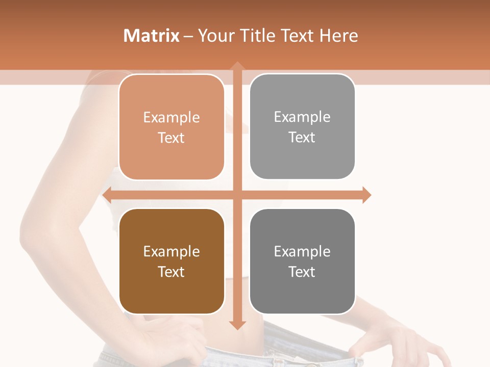 A Woman In A White Top Is Standing With Her Hands On Her Hips PowerPoint Template