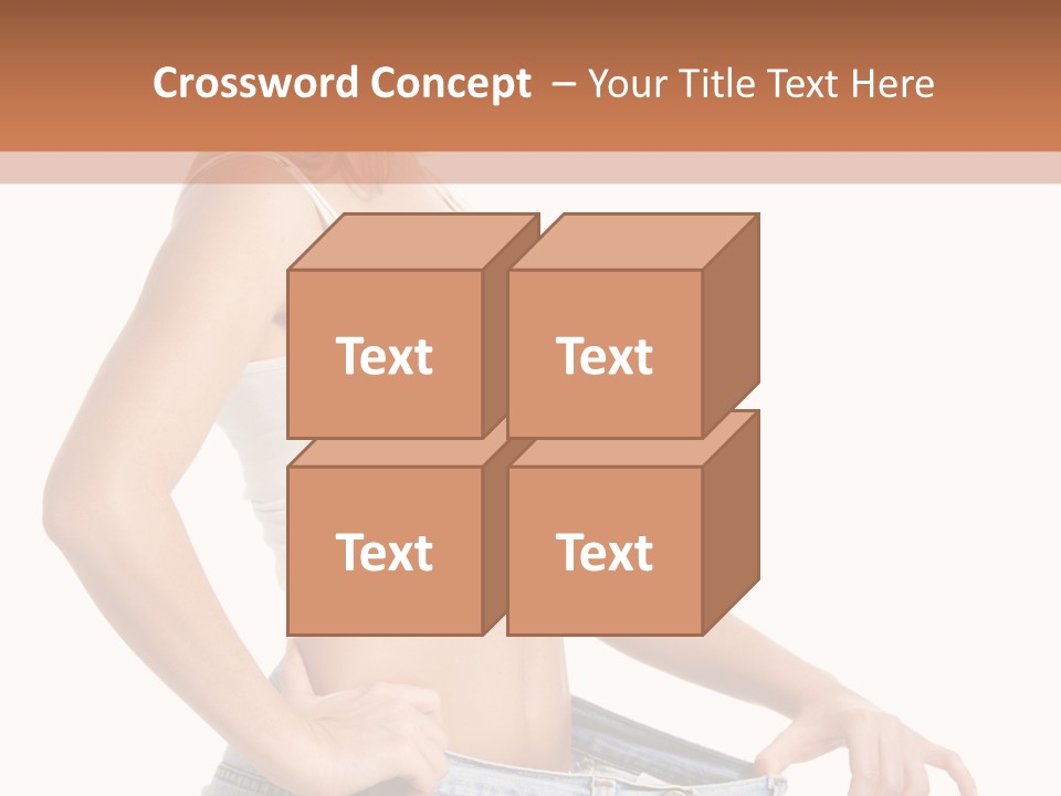 A Woman In A White Top Is Standing With Her Hands On Her Hips PowerPoint Template