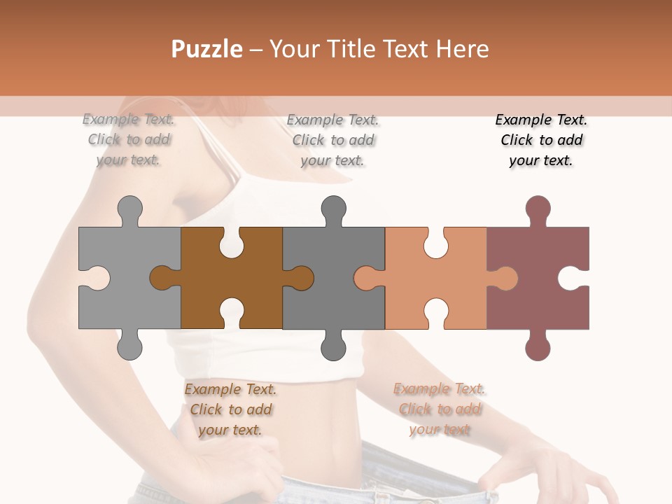 A Woman In A White Top Is Standing With Her Hands On Her Hips PowerPoint Template