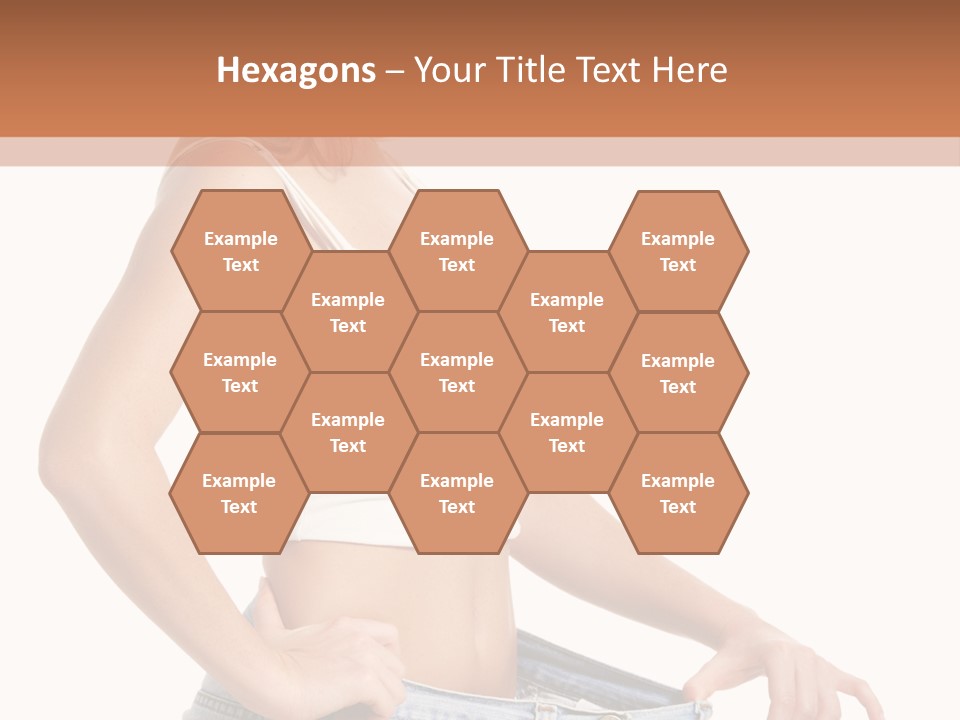 A Woman In A White Top Is Standing With Her Hands On Her Hips PowerPoint Template