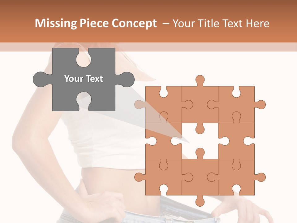 A Woman In A White Top Is Standing With Her Hands On Her Hips PowerPoint Template