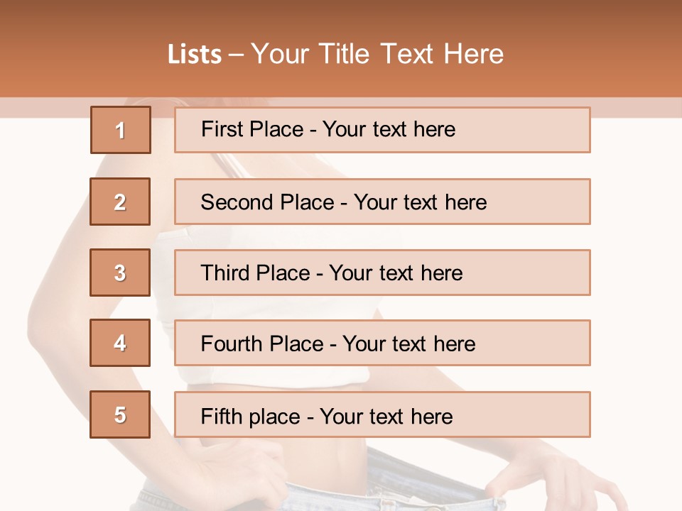 A Woman In A White Top Is Standing With Her Hands On Her Hips PowerPoint Template