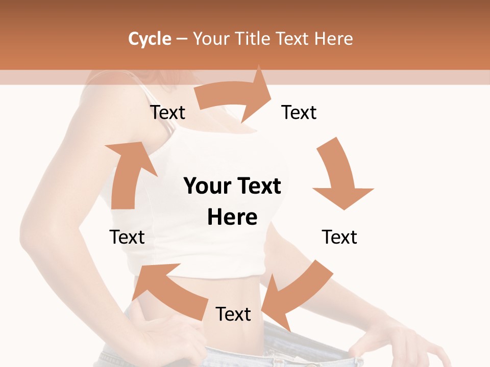 A Woman In A White Top Is Standing With Her Hands On Her Hips PowerPoint Template