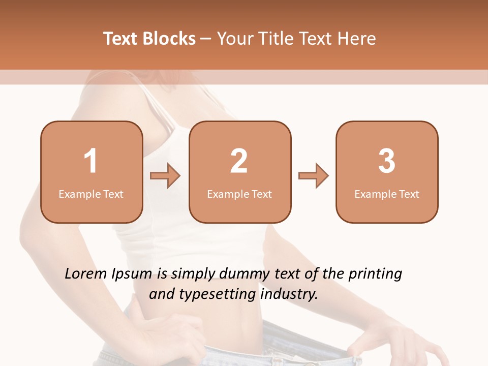 A Woman In A White Top Is Standing With Her Hands On Her Hips PowerPoint Template