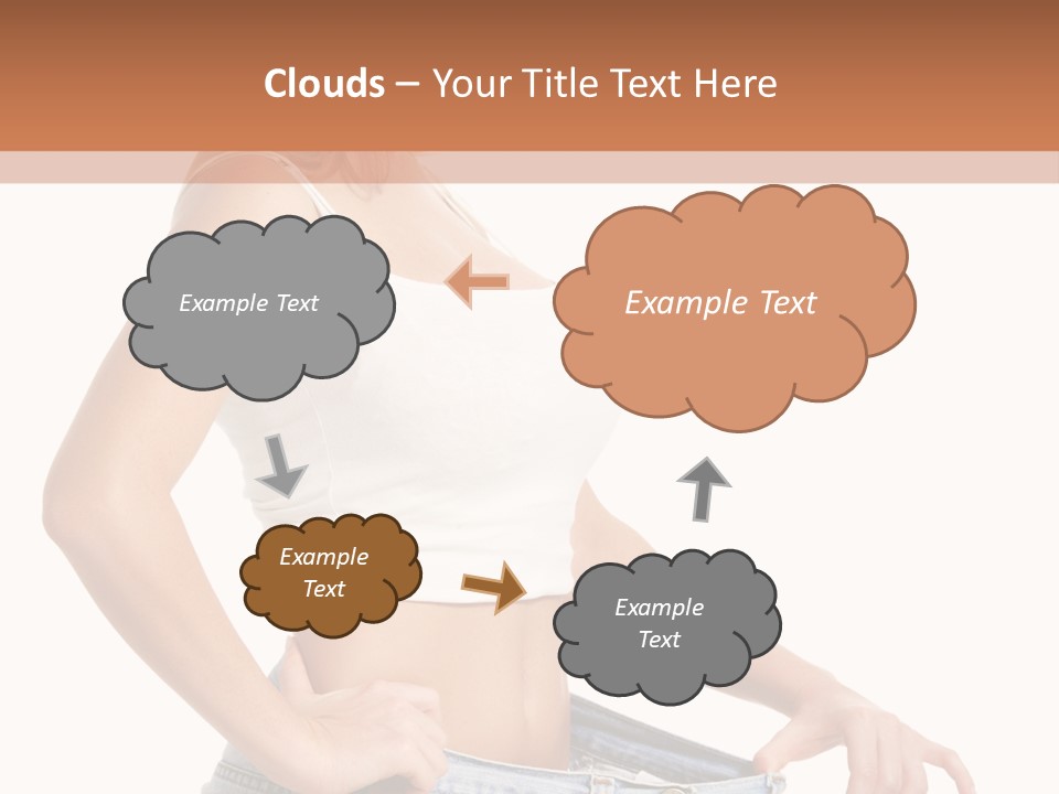 A Woman In A White Top Is Standing With Her Hands On Her Hips PowerPoint Template