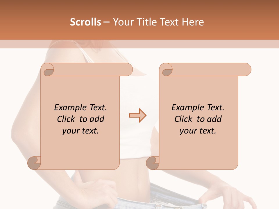 A Woman In A White Top Is Standing With Her Hands On Her Hips PowerPoint Template