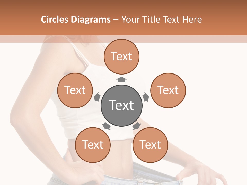 A Woman In A White Top Is Standing With Her Hands On Her Hips PowerPoint Template