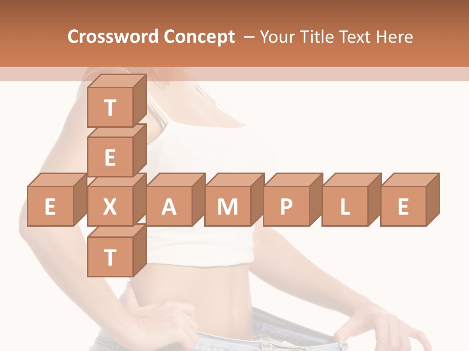 A Woman In A White Top Is Standing With Her Hands On Her Hips PowerPoint Template