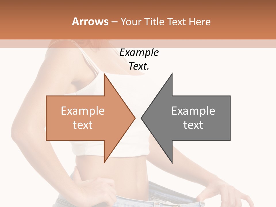 A Woman In A White Top Is Standing With Her Hands On Her Hips PowerPoint Template