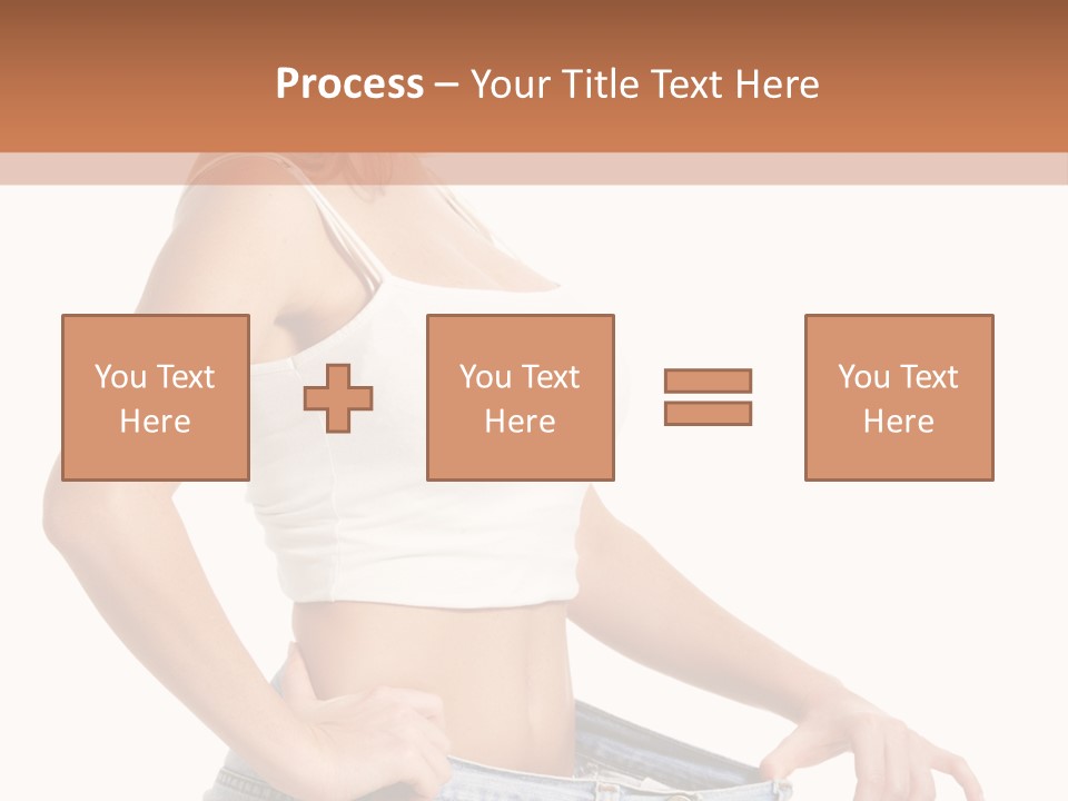 A Woman In A White Top Is Standing With Her Hands On Her Hips PowerPoint Template