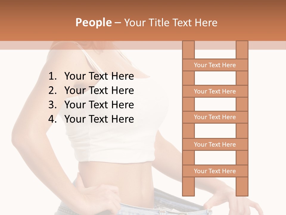 A Woman In A White Top Is Standing With Her Hands On Her Hips PowerPoint Template