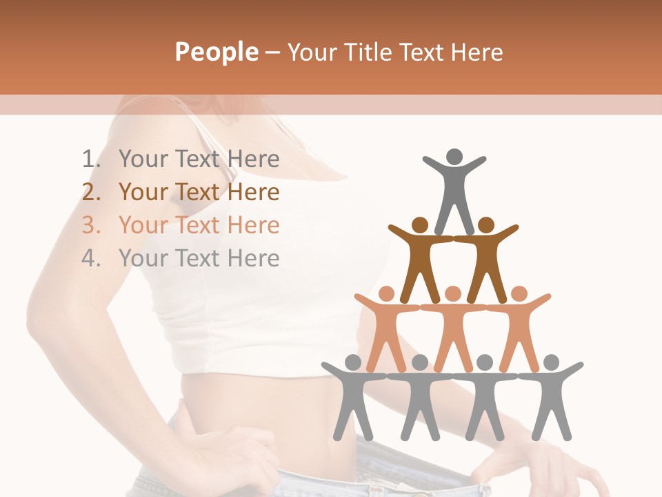 A Woman In A White Top Is Standing With Her Hands On Her Hips PowerPoint Template