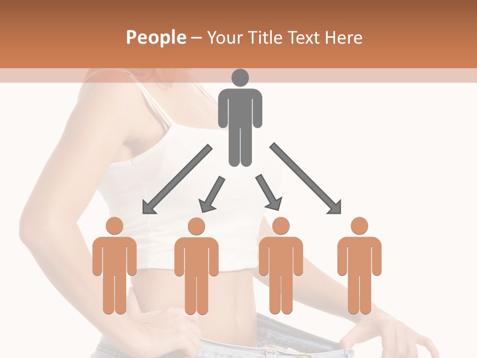A Woman In A White Top Is Standing With Her Hands On Her Hips PowerPoint Template