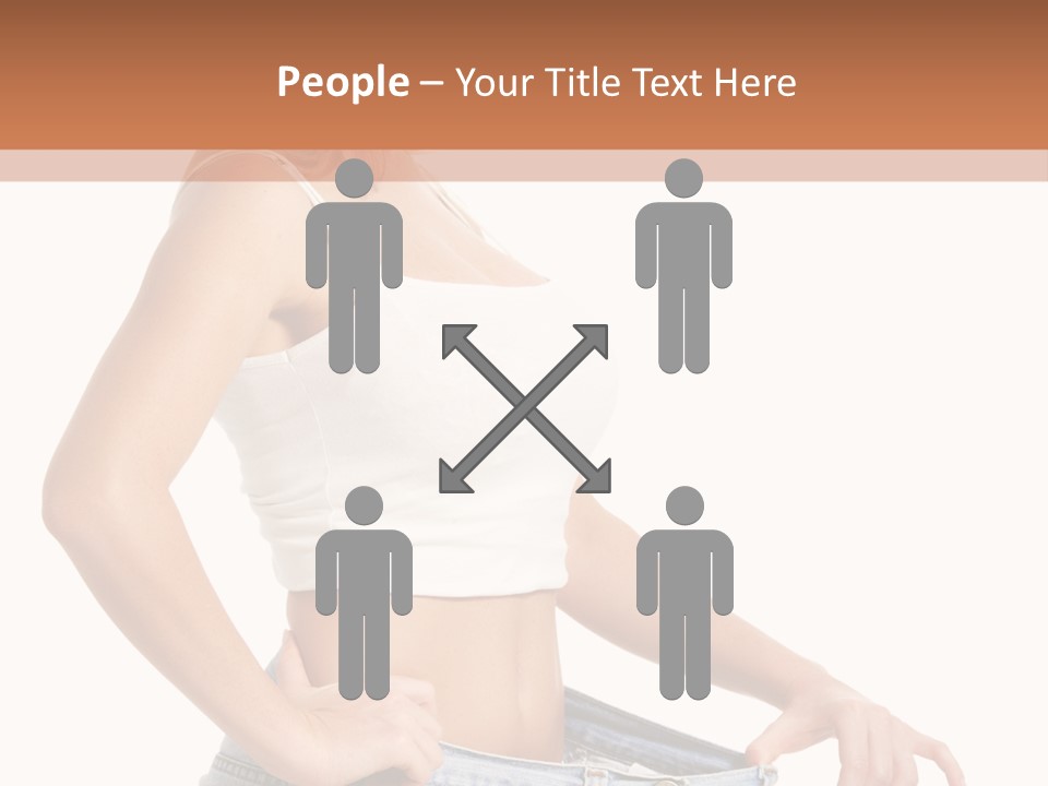 A Woman In A White Top Is Standing With Her Hands On Her Hips PowerPoint Template