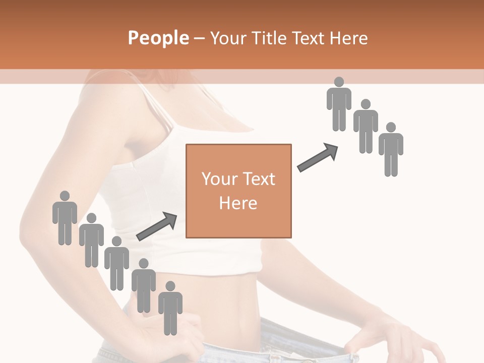 A Woman In A White Top Is Standing With Her Hands On Her Hips PowerPoint Template