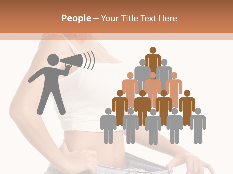 A Woman In A White Top Is Standing With Her Hands On Her Hips PowerPoint Template