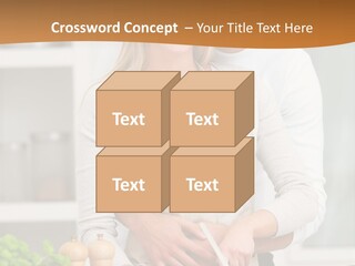 A Man And Woman Cutting Vegetables On A Cutting Board PowerPoint Template