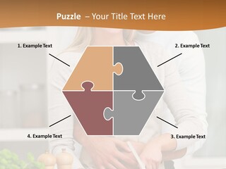 A Man And Woman Cutting Vegetables On A Cutting Board PowerPoint Template