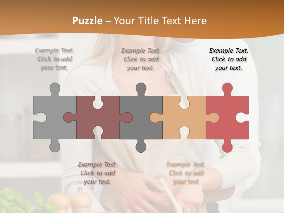 A Man And Woman Cutting Vegetables On A Cutting Board PowerPoint Template
