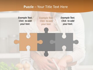 A Man And Woman Cutting Vegetables On A Cutting Board PowerPoint Template
