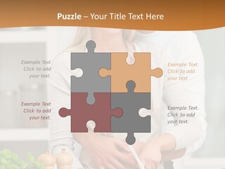 A Man And Woman Cutting Vegetables On A Cutting Board PowerPoint Template
