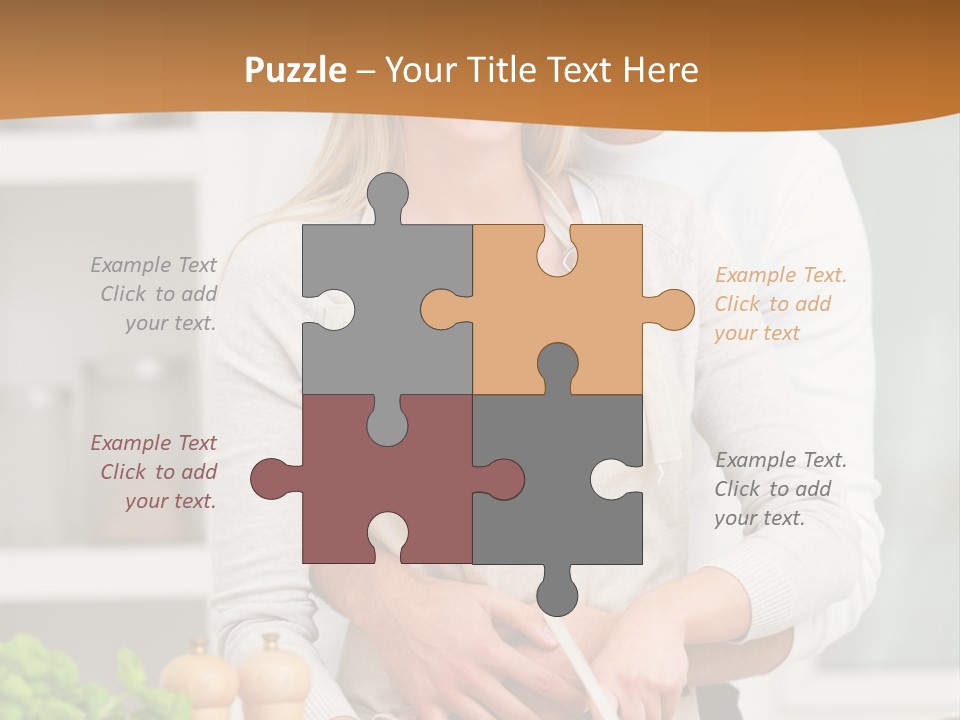 A Man And Woman Cutting Vegetables On A Cutting Board PowerPoint Template