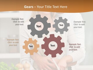 A Man And Woman Cutting Vegetables On A Cutting Board PowerPoint Template