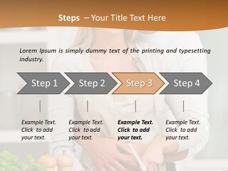 A Man And Woman Cutting Vegetables On A Cutting Board PowerPoint Template