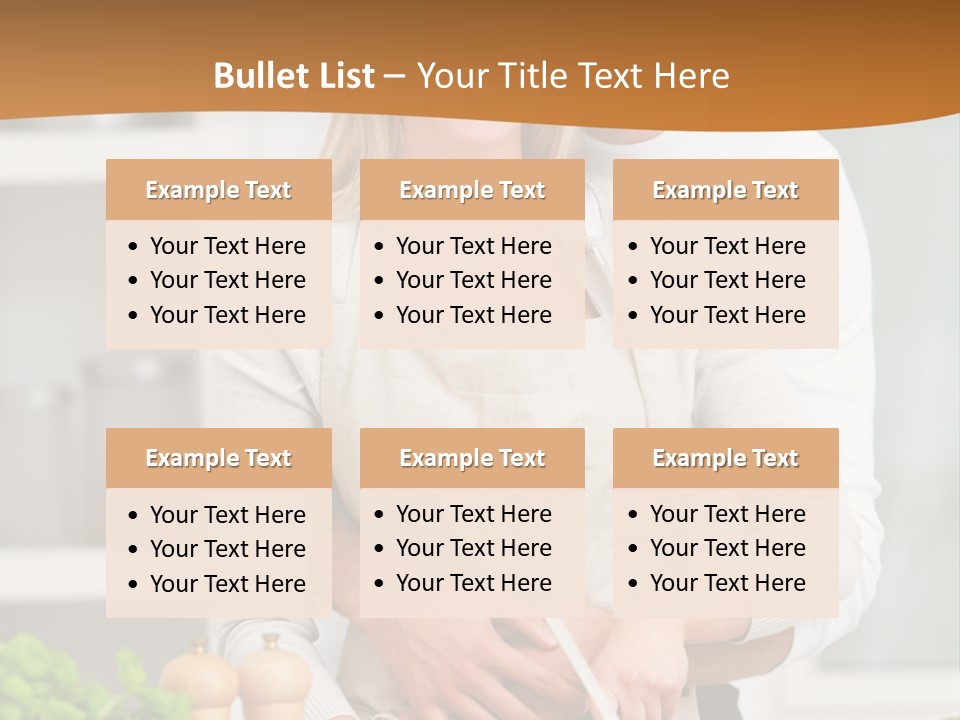 A Man And Woman Cutting Vegetables On A Cutting Board PowerPoint Template