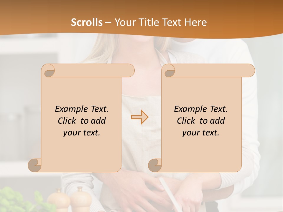 A Man And Woman Cutting Vegetables On A Cutting Board PowerPoint Template