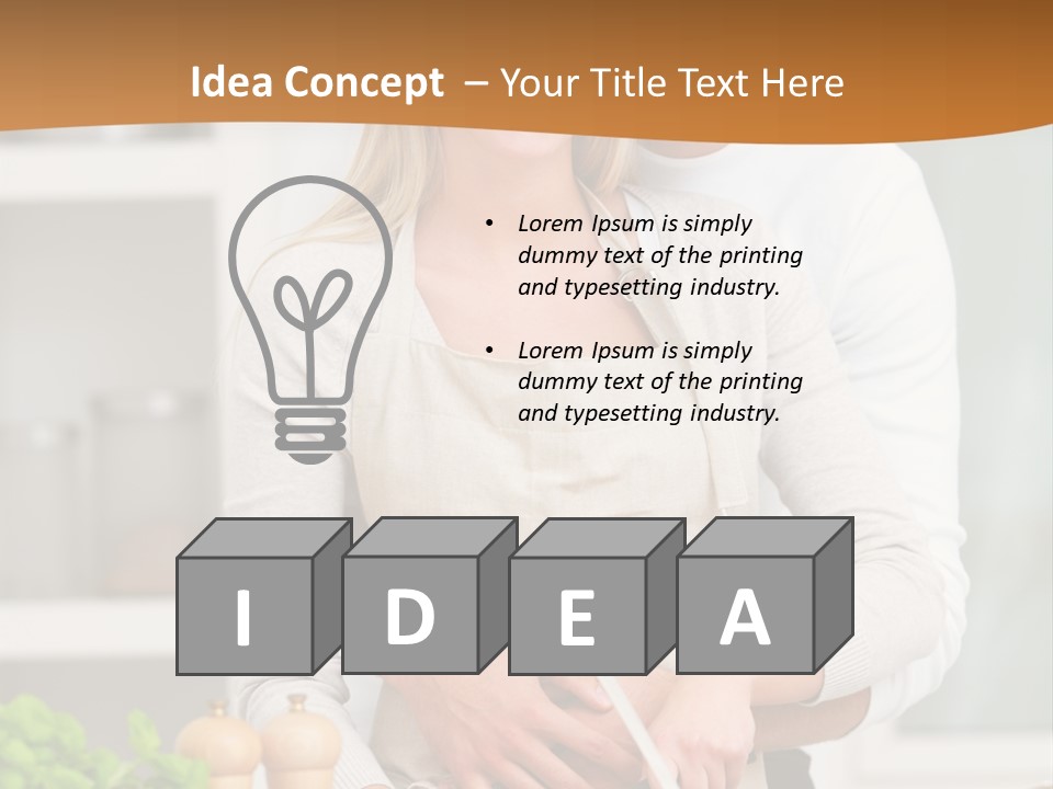 A Man And Woman Cutting Vegetables On A Cutting Board PowerPoint Template
