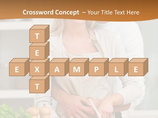 A Man And Woman Cutting Vegetables On A Cutting Board PowerPoint Template