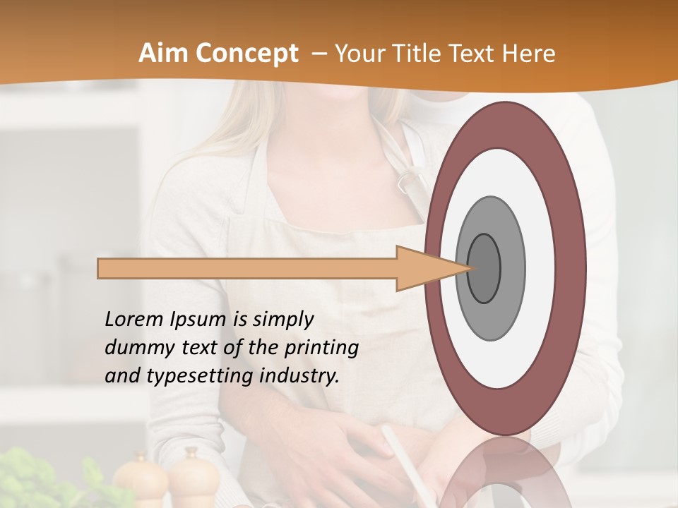 A Man And Woman Cutting Vegetables On A Cutting Board PowerPoint Template