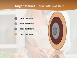 A Man And Woman Cutting Vegetables On A Cutting Board PowerPoint Template