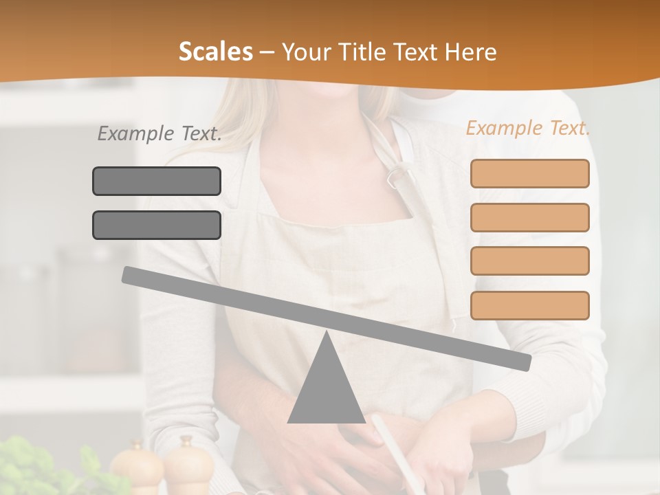 A Man And Woman Cutting Vegetables On A Cutting Board PowerPoint Template
