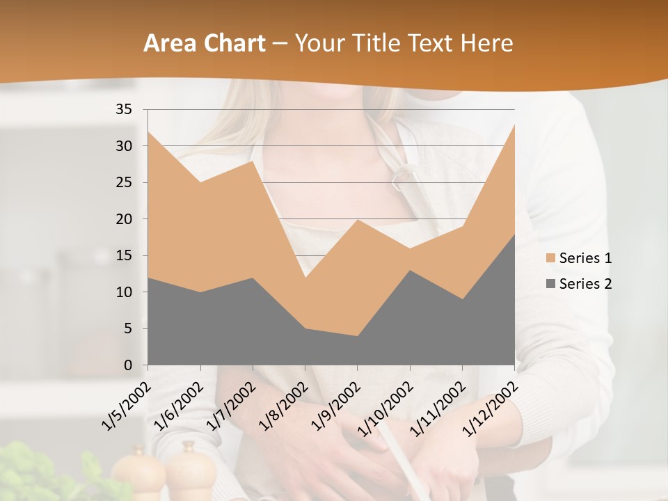 A Man And Woman Cutting Vegetables On A Cutting Board PowerPoint Template