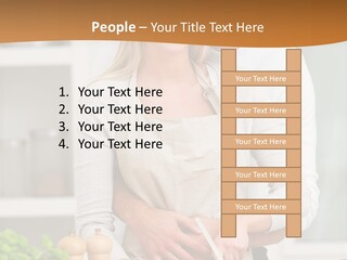 A Man And Woman Cutting Vegetables On A Cutting Board PowerPoint Template