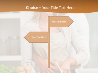 A Man And Woman Cutting Vegetables On A Cutting Board PowerPoint Template