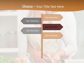 A Man And Woman Cutting Vegetables On A Cutting Board PowerPoint Template