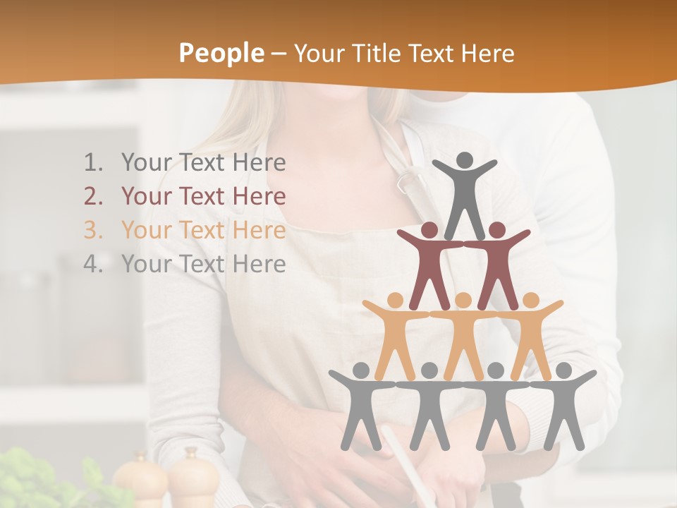 A Man And Woman Cutting Vegetables On A Cutting Board PowerPoint Template