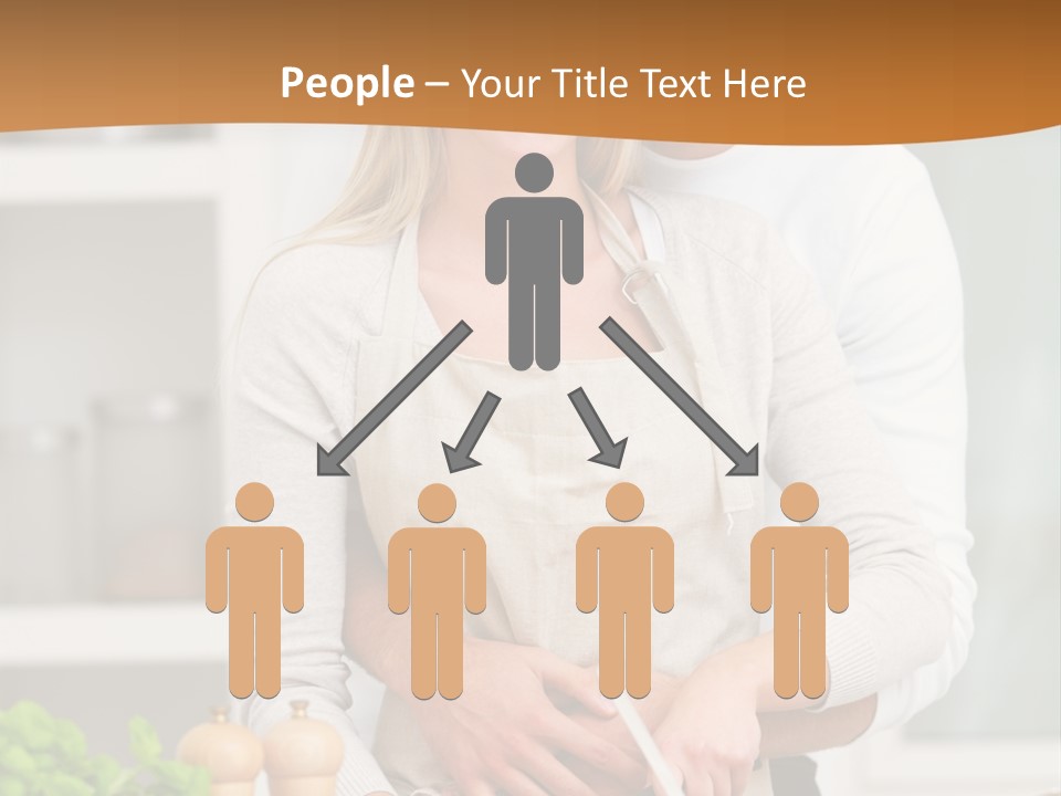 A Man And Woman Cutting Vegetables On A Cutting Board PowerPoint Template