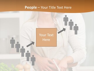 A Man And Woman Cutting Vegetables On A Cutting Board PowerPoint Template