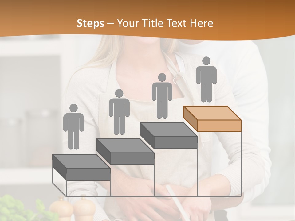A Man And Woman Cutting Vegetables On A Cutting Board PowerPoint Template