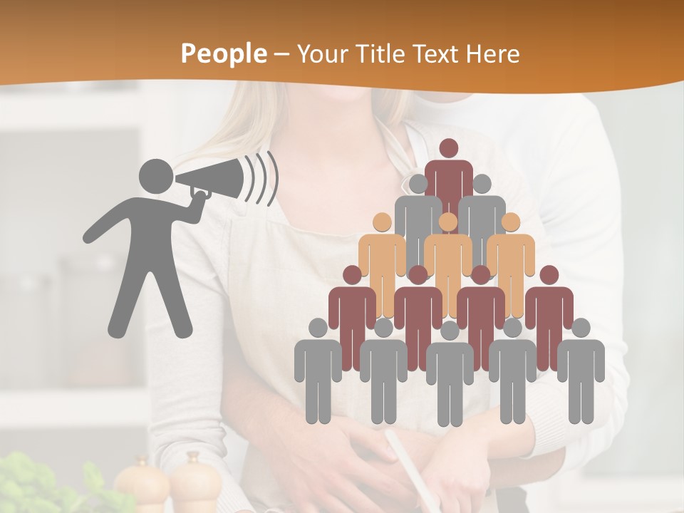 A Man And Woman Cutting Vegetables On A Cutting Board PowerPoint Template