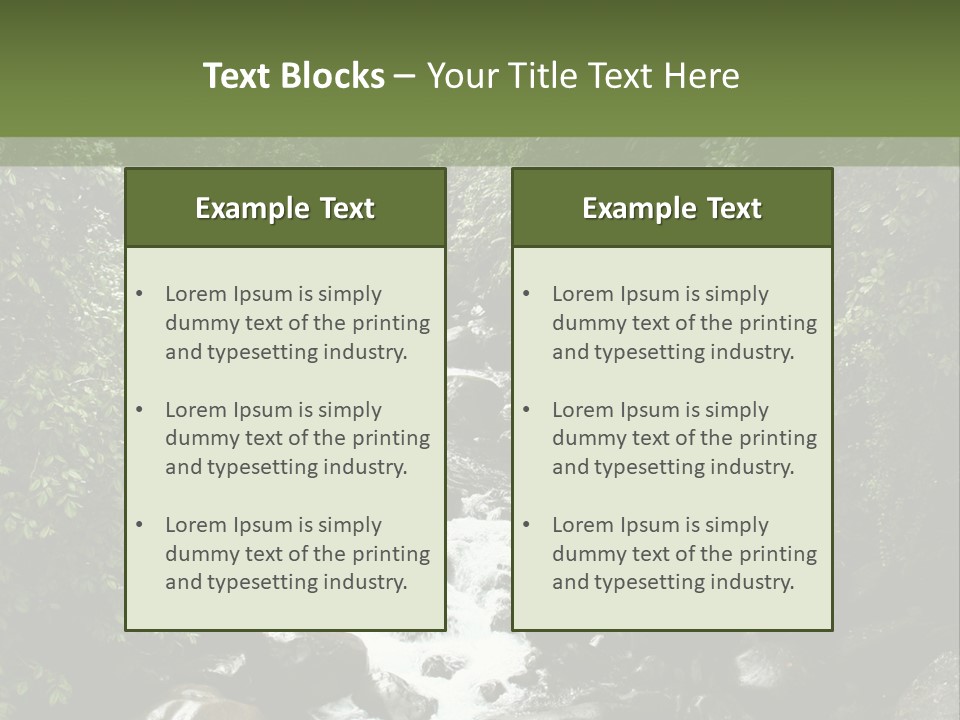 Trees Stream Flowing PowerPoint Template
