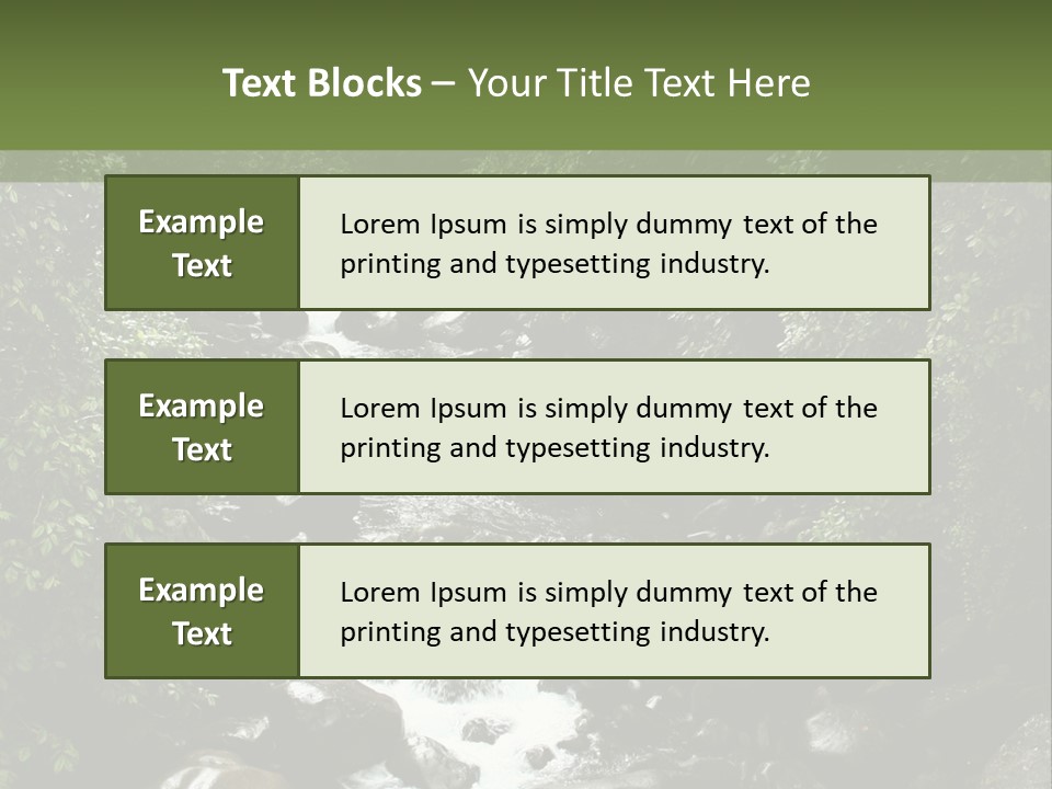 Trees Stream Flowing PowerPoint Template