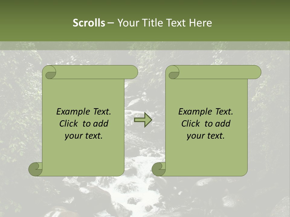 Trees Stream Flowing PowerPoint Template
