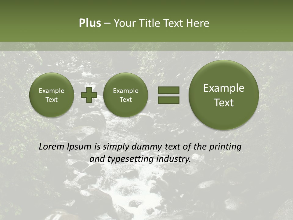Trees Stream Flowing PowerPoint Template