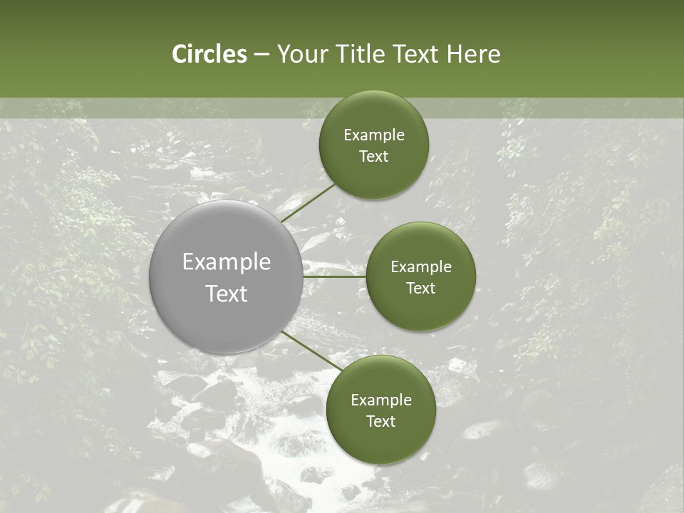 Trees Stream Flowing PowerPoint Template